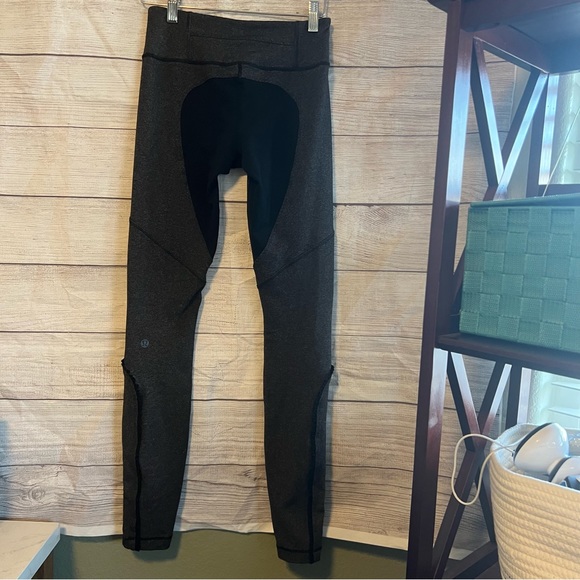 Lululemon Heather Gray Full Length Mid Rise Zip Ankle Legging Size 4 - Picture 3 of 11